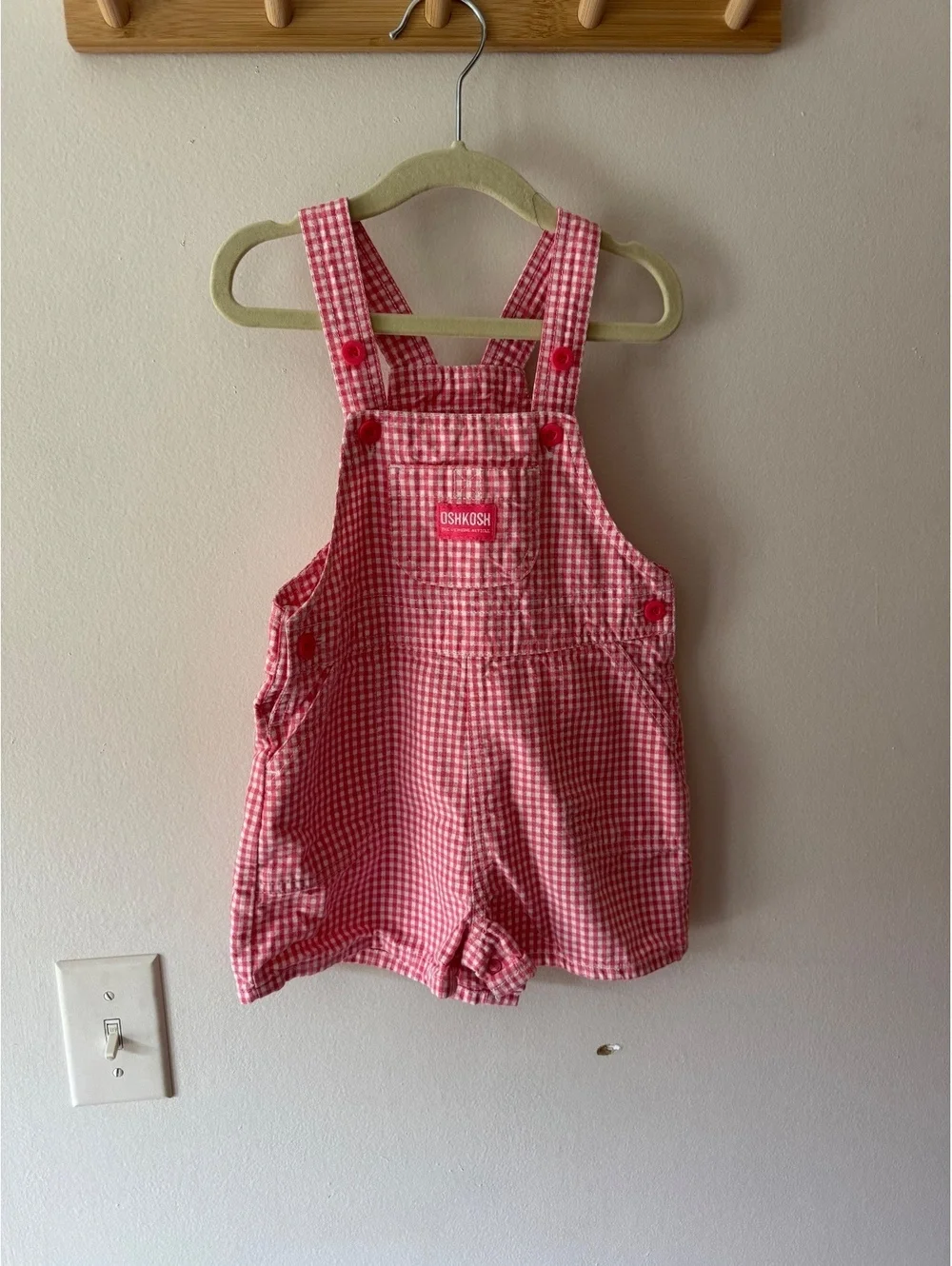 VTG Oshkosh Pink Gingham Shortalls